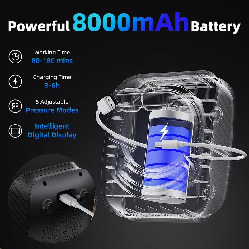 MORIKO 8000mAh Portable Camping Shower, Upgrade Rechargeable Electric Shower Pump with 5 Gallon Bucket, Intelligent LED Display,Portable Shower for Outdoor - Image 3